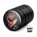 T-rex Dinosaur Ripping Valve Stem Caps For Tire Rim Wheel Aluminum Black