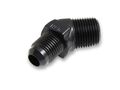 At982306erl 45 Degrees Elbow Male An -6 To 1 4 In Npt Adapter Black Anodized Aluminum Fitting 