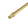 X Autohaux 2pcs 140mm 5 51 Long Brass Auto Tire Valve Extension Adaptor Air Tyre Stem Extender Inflation Stright Bore For Car