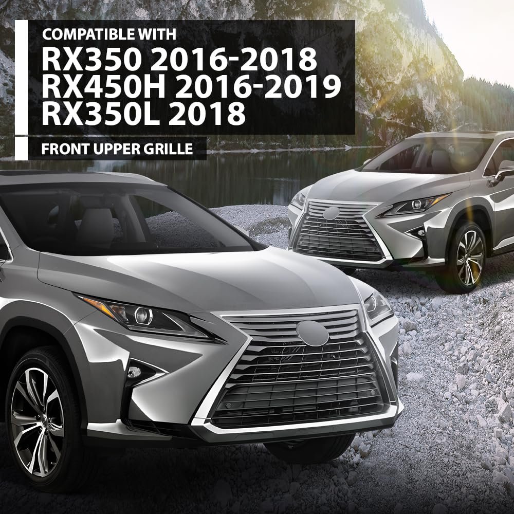 Front Bumper Upper Grille For Lx Rx350 2016 2018 Rx450h 2019 And Rx350l Gray Part 531110e170 Lx1200180