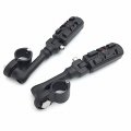 Hk Group Motorcycle Black Peg Mounting Kit With Zombie Sull Foot For Bike Equipped 1 Inch 25mm Front Engine Guard Frame Tube