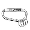 Ipick Image Officially Licensed Ford F-150 Laser-etched Silver Metal Carabiner Keychain With Split Key Rings