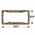 African Animals Zebra Giraffe Elephant Pattern License Plate Tag Frame