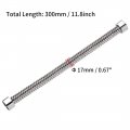 Uxcell Corrugated Stainless Steel Flexible Water Line 11 8inch Long G1 2 Female Threaded Connector With Washer 2pcs