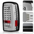 Acanii For 2000-2006 Chevy Suburban Tahoe Gmc Yukon Chrome Housing Led Tube Tail Lights Brake Lamps Pair Left Right