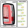 Acanii For 2000-2006 Chevy Suburban Tahoe Gmc Yukon Chrome Housing Led Tube Tail Lights Brake Lamps Pair Left Right