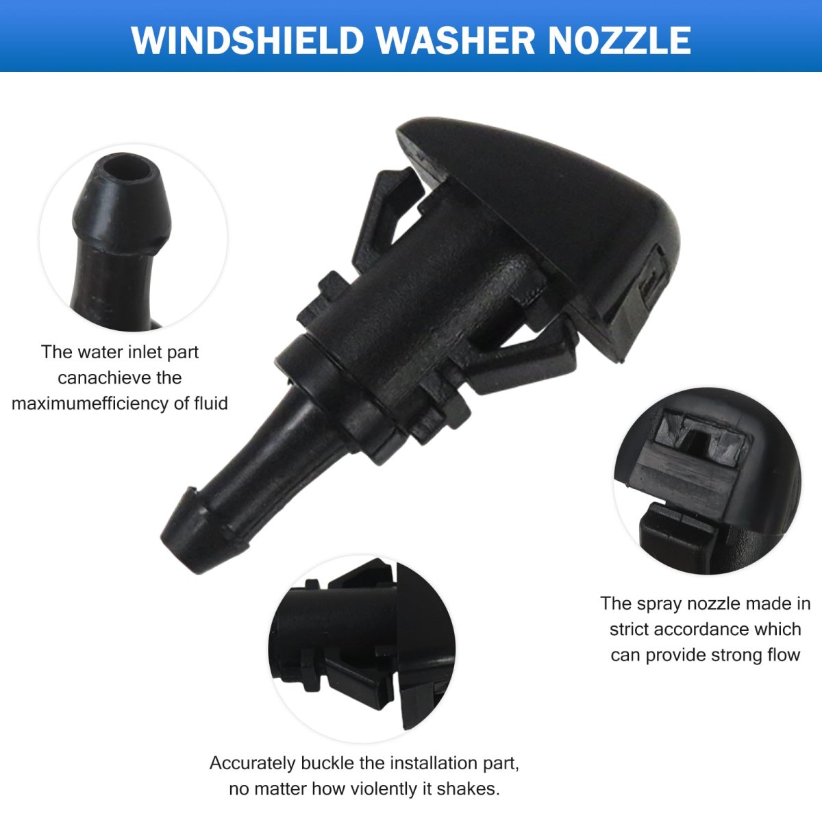 Windshield Washer Sprayer Nozzle Kit For Chrysler Town Country 2008 To 2016 Replaces 5116079aa 5113049aa 5303833aa 55077460aa