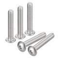 Uxcell 8-32x1 Button Head Socket Cap Screws 50pcs 304 Stainless Steel Fasteners Hex Bolts Full Thread Drive