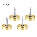 Uxcell Mirror Screws Decorative Cap Cover Nails Polished Gold 20mm 4pcs