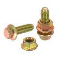 M8 X 25mm Flanged Hex Head Bolts 10pcs Zinc-plated Carbon Steel Flange Hexagon Screws With Nuts Fully Threaded For Machinery 