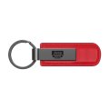 Jeep Grill Red Pu Leather Strap Gunmetal Black Metal Bar Key Chain Official Licensed