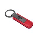 Jeep Grill Red Pu Leather Strap Gunmetal Black Metal Bar Key Chain Official Licensed