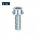 Uxcell M10x35mm Flanged Socket Head Cap Screws 5pcs 8 Grade Carbon Steel Hex Serrated Flange Bolts Machine
