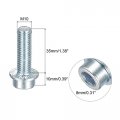Uxcell M10x35mm Flanged Socket Head Cap Screws 5pcs 8 Grade Carbon Steel Hex Serrated Flange Bolts Machine
