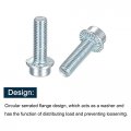 Uxcell M10x35mm Flanged Socket Head Cap Screws 5pcs 8 Grade Carbon Steel Hex Serrated Flange Bolts Machine
