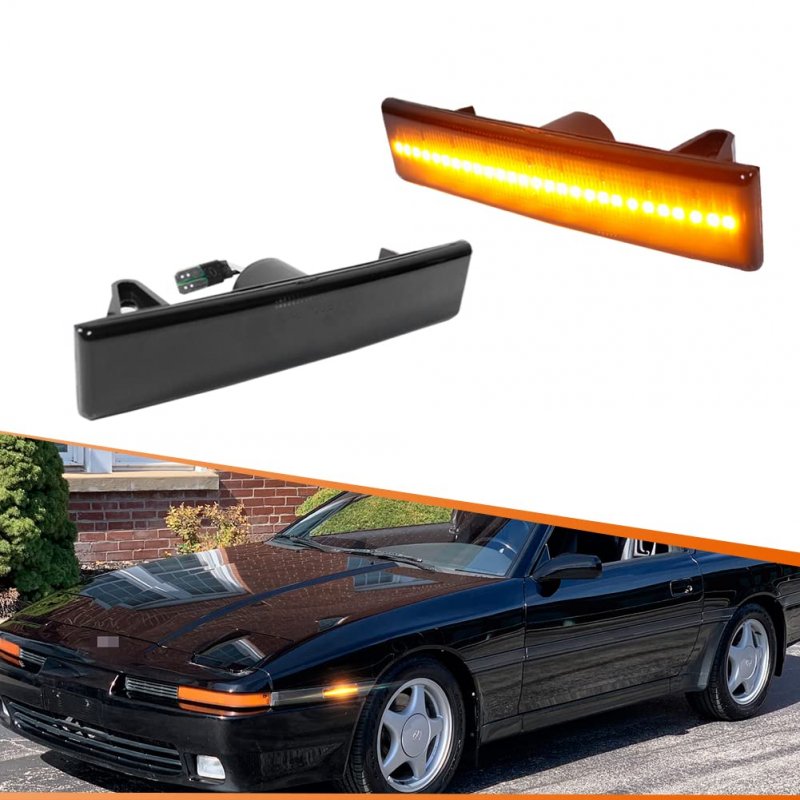 Adiil 4pcs Full Led Front Rear Bumper Side Marker Light Kit For 1986-1989 Toyota Celica Replace Sidemarker Lamps Supra Celica