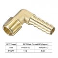 Uxcell Brass Hose Barb Fitting Elbow 5 16 Inch X 1 4 Npt Male Thread Right Angle Pipe Connector Pack Of 2