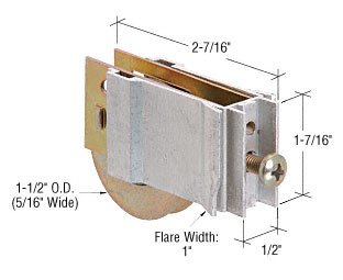 Crl Sliding Glass Door Roller With 1-1 2 Steel Wheel 3 4 Wide Extruded Adjustable Housing
