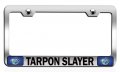 Tarpon Slayer Fishing Chrome Metal License Plate Frame Tag Holder W90 
