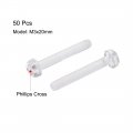 Uxcell M3x20mm Plastic Screws Pc Transparent Acrylic Phillips Cross Pan Hand Tighten Screw 50pcs