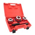 Manual Ratchet Tube Threading Set With 1 In 3 4 And 2 Npt Die Heads Portable Tool For Plumbing Installation Pipe Repair 