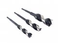 00707 3 Piece Fast Boring Auger Brad Point Drill Bit Set 5 8 In 4 And 1 6 Long With Hex Shank Induction Hardened High Carbon 