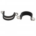 Uxcell 30mm Dia Rubber Lined U Shaped 304 Stainless Steel Pipe Clip Hose Clamp 4pcs