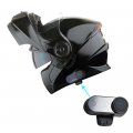 1storm New Motorcycle Bike Modular Full Face Helmet Dual Visor Sun Shield With Led Tail Light Bluetooth Headset Glossy Black
