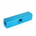 Uxcell 3 Way 6 Ports Quick Connect Air Hose Manifold Block 1 4bsp Thread Blue