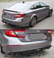 Akasaka Stainless Polished Quad Muffler Exhaust Tips Finishers Compatible With 2018-2022 Honda Accord Sport Ex-l Touring