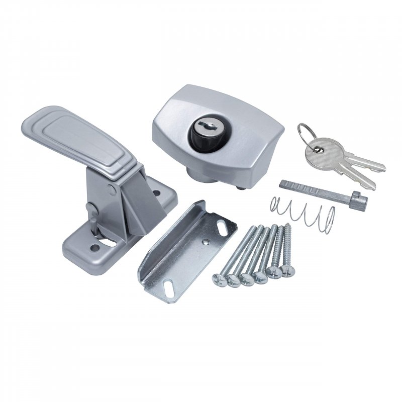 Camper Locking Entry Door Handle Silver Lock Latch Pop Up Rv Trailer New