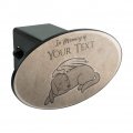 Personalized Custom 1 Line Dog Memorial Oval Tow Trailer Hitch Cover Plug Insert