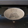 Personalized Custom 1 Line Dog Memorial Oval Tow Trailer Hitch Cover Plug Insert