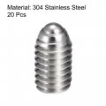 Uxcell Ball Point Set Screws M6 X 10mm 304 Stainless Steel Metric Spring Hex Socket Screw 20pcs