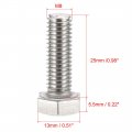 Uxcell M8x25mm Hex Bolts 304 Stainless Steel Hexagon Screw Bolt 10pcs