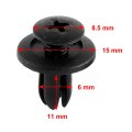 30 Pcs 6mm Hole Plastic Retainer Clips Bumper Screw Rivet