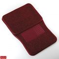 Universal Fit Carpeted Car Floor Mats 4 Piece Red Heavy Duty Needle Punch Set With Heel Pad And Nibbed Backing For Cars Suvs 