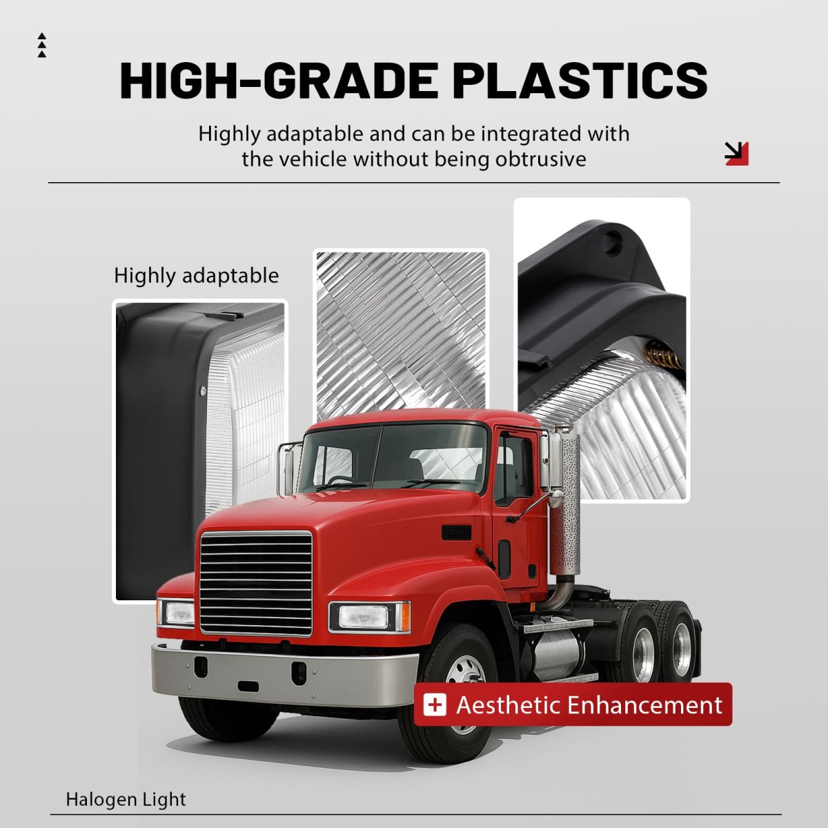 Headlight For 1990-2017 Mack Ch613 Sfa Hood Truck Replacement 2m0516cm Halogen Headlamp With Bulb And Clear Lens Front Light