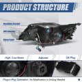 Auto Dynasty Factory Style Projector Headlight Lamp Compatible With Chevrolet Impala 2015-2019 Passenger Right Side Black