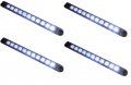 Set Of 4 Bright 17 Clear White Back-up Reverse Fog Light Bar Waterproof With Chrome Reflector 