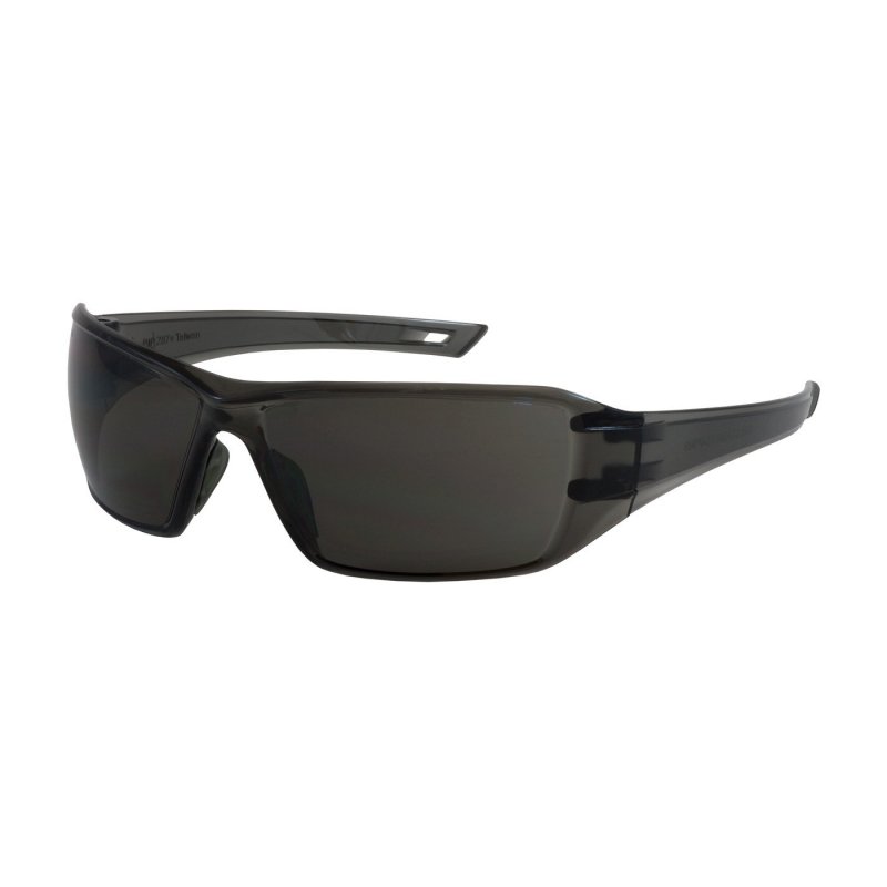 Captain 250-46-0021 Rimless Safety Glasses With Gray Temple Lens And Anti-scratch Fogless Coating