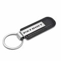 Ipick Image For Jeep Patriot Silver Metal Plate Black Pu Leather Strap Key Chain Keychain Official Licensed
