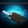Keyless Entry Remote Control 2 Buttons Car Ignition Key Fob 433mhz With Uncut Blade For 207 307 308 407 807