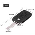 Keyless Entry Remote Control 2 Buttons Car Ignition Key Fob 433mhz With Uncut Blade For 207 307 308 407 807