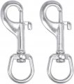 2 Pack Single Sided Flag Clip 3 5 Inch Swivel Carabiner Hook Marine Grade Stainless Steel Bolt Clasp For Diving Keychain Dog 