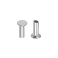 100 Pcs 2mm X 5mm Aluminum Flat Head Semi-tubular Rivets Silver Tone 