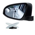 Car Blind Spot Mirror 2 Round Hd Glass Frameless Convex Rear Views 2pcs 360a Rotatable Mirror With Abs Housing Exterior 