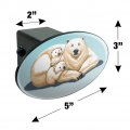 Polar Bear Mom With Cubs Family Oval Tow Trailer Hitch Cover Plug Insert