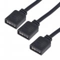 Uxcell Argb Splitter Cable With 3p Connector For 5050 3528 Led 1 To 2 Female 30cm 3 Set