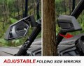 Sautvs Adjustable Folding Side View Mirrors For Honda Talon 1000r 1000x4 2019-2023 Rear Fit 2 Roll Bar 1000x Commander Viking